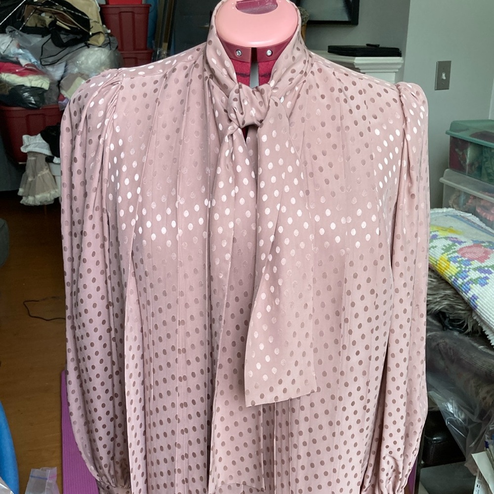 Vintage silk bow tie blouse